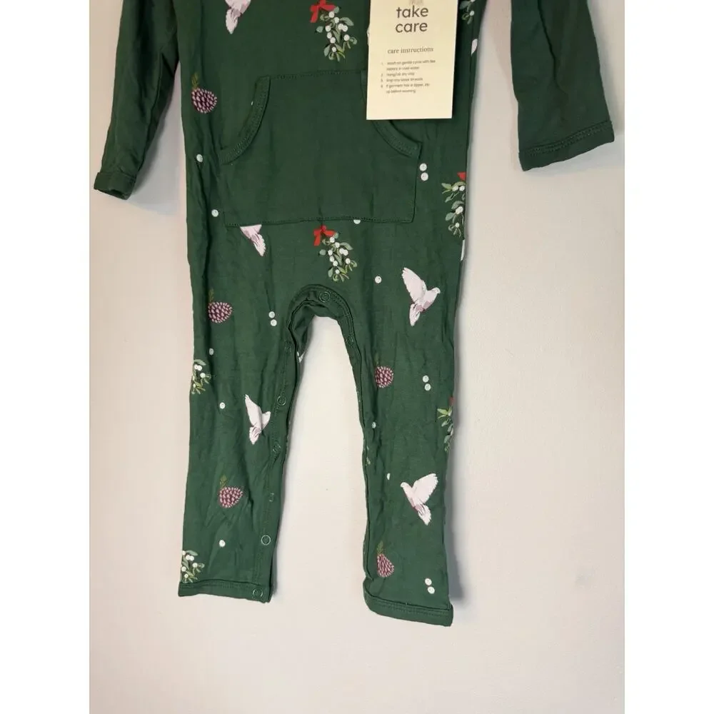 Kyte Baby 6-12 Months Green Bamboo Knit Long Sleeve One-Piece Romper NWT